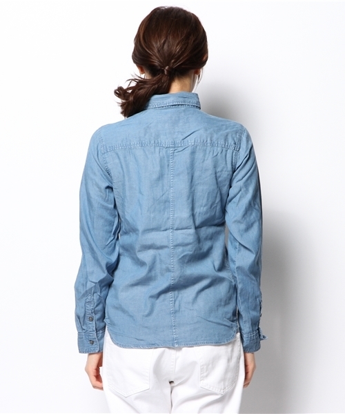 LOUNGEDRESS（ラウンジドレス）の「テンセルデニムシャツ（シャツ/ブラウス・レディース・ブルー/インディゴブルー・ﾌﾘ-）」の9枚目の写真