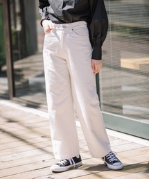 Munich | 10ozリバースダイホワイトデニムワイドストレートパンツ(デニムパンツ)