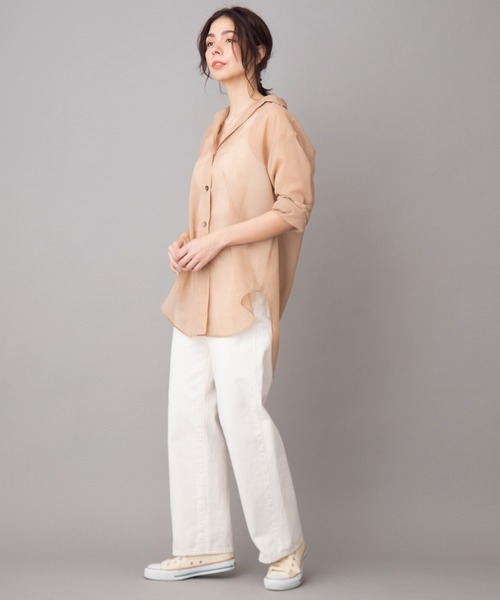 Munich(ミューニック)の「10ozリバースダイホワイトデニムワイドストレートパンツ(デニムパンツ・レディース・ホワイト・S/M/XS/XXS)」の14枚目の写真