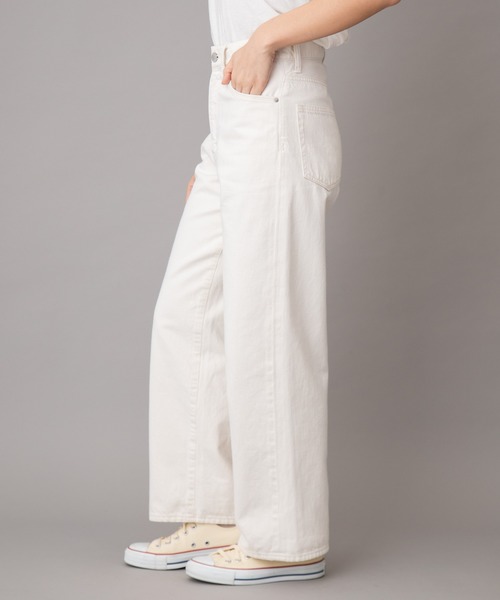 Munich(ミューニック)の「10ozリバースダイホワイトデニムワイドストレートパンツ(デニムパンツ・レディース・ホワイト・S/M/XS/XXS)」の5枚目の写真