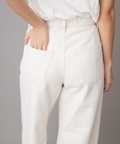 Munich(ミューニック)の「10ozリバースダイホワイトデニムワイドストレートパンツ(デニムパンツ・レディース・ホワイト・S/M/XS/XXS)」の7枚目の写真