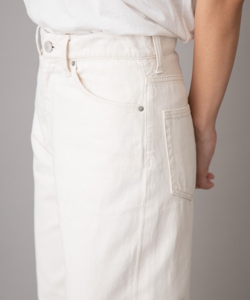 Munich(ミューニック)の「10ozリバースダイホワイトデニムワイドストレートパンツ(デニムパンツ・レディース・ホワイト・S/M/XS/XXS)」の12枚目の写真