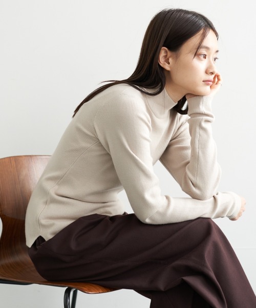 AMERICAN HOLIC(アメリカンホリック)の「ハイネックリブニットプルオーバー*(ニット/セーター・レディース・ライトグレー/ブラック/ネイビー/モカ/ホワイト系その他4/グレー系その他4・M/L)」の4枚目の写真