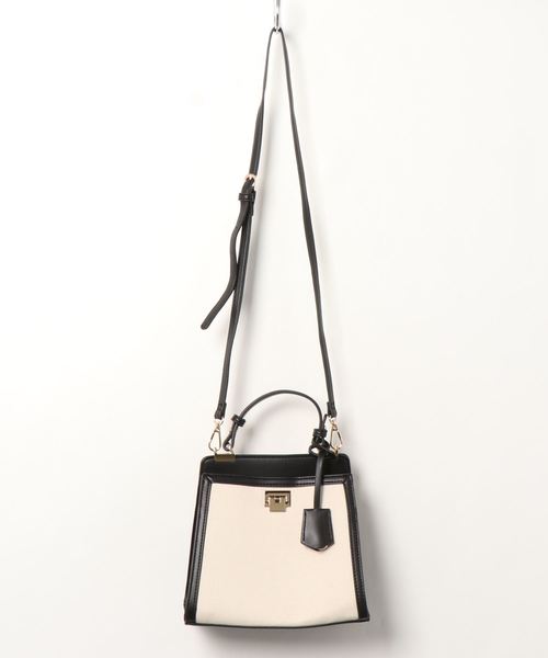 INTERPLANET(インタープラネット)の「合皮*キャンバスミニBAG(ショルダーバッグ・レディース・ブラック系その他/ブラック/キャメル・フリー)」の2枚目の写真