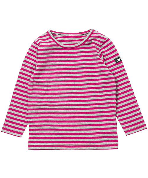 X-girl Stages(エックスガールステージス)の「STRIPE L/S TOP (4T~7T)/ ボーダー(Tシャツ/カットソー・キッズ・ピンク/ネイビー/レッド・4T/5T/6T/7T)」の3枚目の写真