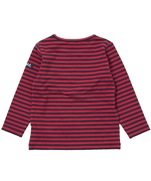 X-girl Stages(エックスガールステージス)の「STRIPE L/S TOP (4T~7T)/ ボーダー(Tシャツ/カットソー・キッズ・ピンク/ネイビー/レッド・4T/5T/6T/7T)」の4枚目の写真