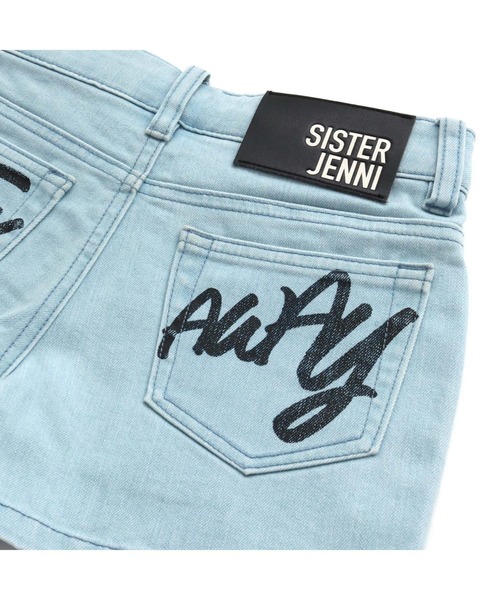 SISTER JENNI（SISTER JENNI）の「合皮ロゴワッペンデニムショーパン 