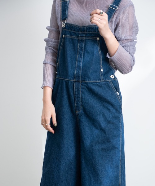 Aunt Marie's(アントマリーズ)の「AUNT MARIE’S デニムルーズオーバーオール(サロペット/オーバーオール・レディース・ネイビー/ブルー・FREE)」の18枚目の写真