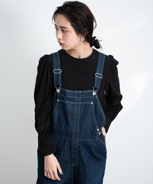 Aunt Marie's(アントマリーズ)の「AUNT MARIE’S デニムルーズオーバーオール(サロペット/オーバーオール・レディース・ネイビー/ブルー・FREE)」の11枚目の写真