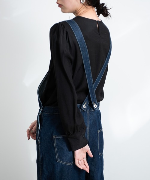 Aunt Marie's(アントマリーズ)の「AUNT MARIE’S デニムルーズオーバーオール(サロペット/オーバーオール・レディース・ネイビー/ブルー・FREE)」の17枚目の写真