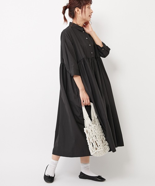 PUAL CE CIN（ピュアルセシン）の「ウエスト切替ワンピース（ワンピース・レディース・ホワイト/ブラック・FREE）」の2枚目の写真