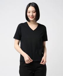 Powdery cotton s/s v-neck tee