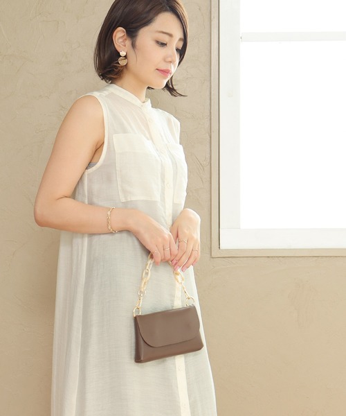 SESTO(セスト)の「プラチェーンミニポシェットショルダーバッグ(ショルダーバッグ・レディース・アイボリー/ブラウン/ブラック・ONE SIZE)」の9枚目の写真