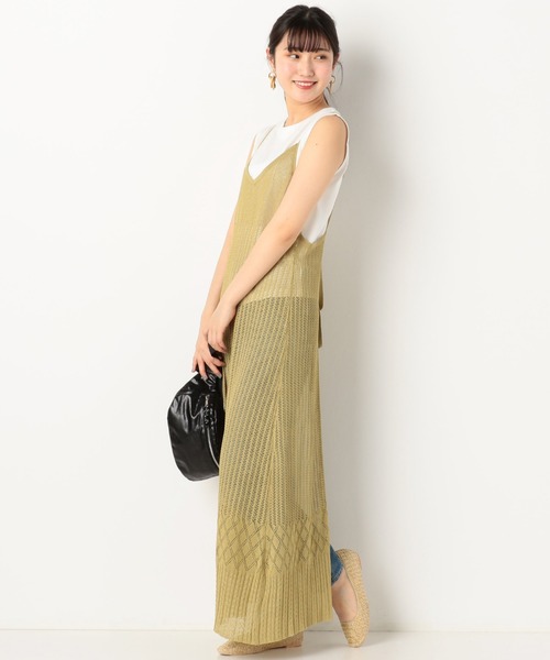 archives（アルシーヴ）の「透かし編みキャミワンピース＋Tシャツ（ワンピース・レディース・パープル/イエロー/ベージュ・MEDIUM）」の7枚目の写真