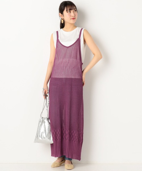 archives（アルシーヴ）の「透かし編みキャミワンピース＋Tシャツ（ワンピース・レディース・パープル/イエロー/ベージュ・MEDIUM）」の11枚目の写真