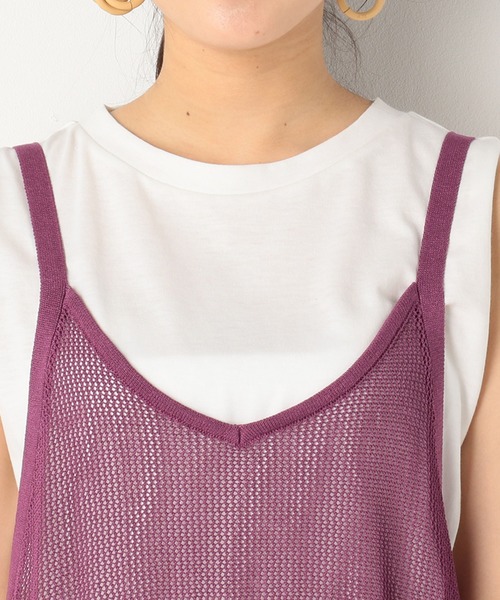 archives（アルシーヴ）の「透かし編みキャミワンピース＋Tシャツ（ワンピース・レディース・パープル/イエロー/ベージュ・MEDIUM）」の15枚目の写真