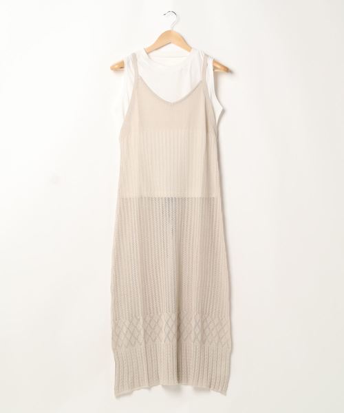 archives（アルシーヴ）の「透かし編みキャミワンピース＋Tシャツ（ワンピース・レディース・パープル/イエロー/ベージュ・MEDIUM）」の20枚目の写真