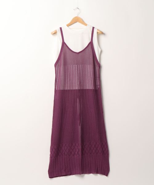 archives（アルシーヴ）の「透かし編みキャミワンピース＋Tシャツ（ワンピース・レディース・パープル/イエロー/ベージュ・MEDIUM）」の22枚目の写真