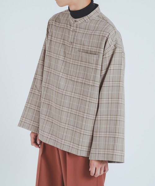 epnok(エプノック)の「バンドカラープルオーバーシャツ(シャツ/ブラウス・メンズ・ライトブルー/ベージュ/ネイビー/オリーブ・FREE)」の6枚目の写真