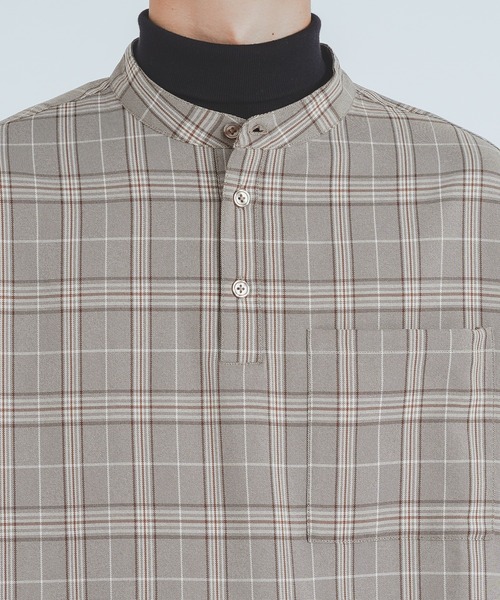 epnok(エプノック)の「バンドカラープルオーバーシャツ(シャツ/ブラウス・メンズ・ライトブルー/ベージュ/ネイビー/オリーブ・FREE)」の11枚目の写真