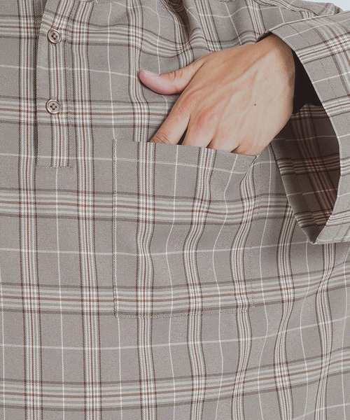 epnok(エプノック)の「バンドカラープルオーバーシャツ(シャツ/ブラウス・メンズ・ライトブルー/ベージュ/ネイビー/オリーブ・FREE)」の12枚目の写真