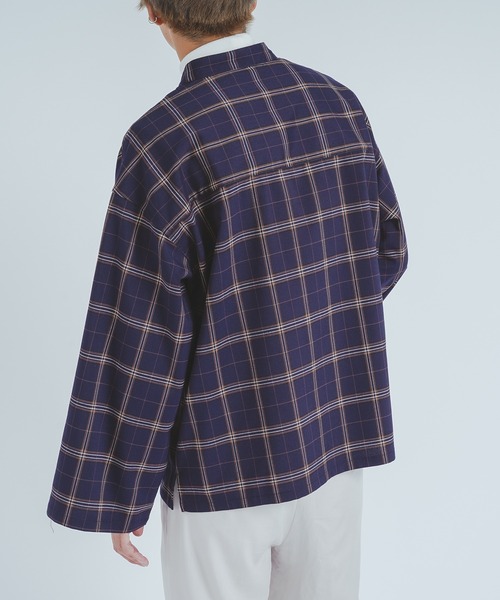 epnok(エプノック)の「バンドカラープルオーバーシャツ(シャツ/ブラウス・メンズ・ライトブルー/ベージュ/ネイビー/オリーブ・FREE)」の19枚目の写真