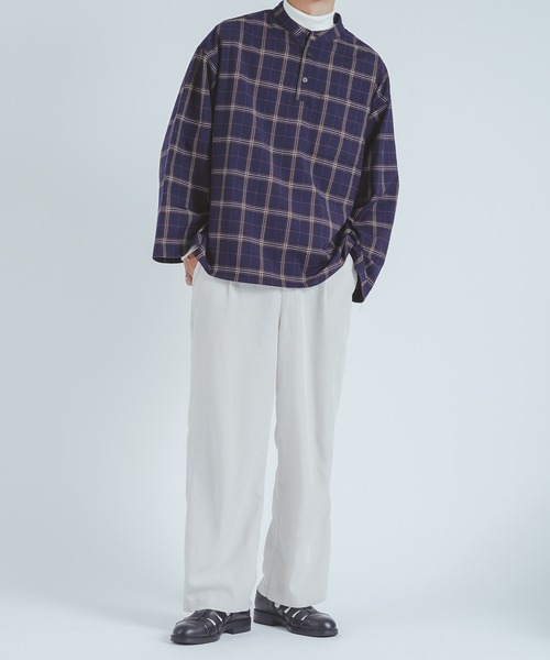 epnok(エプノック)の「バンドカラープルオーバーシャツ(シャツ/ブラウス・メンズ・ライトブルー/ベージュ/ネイビー/オリーブ・FREE)」の21枚目の写真