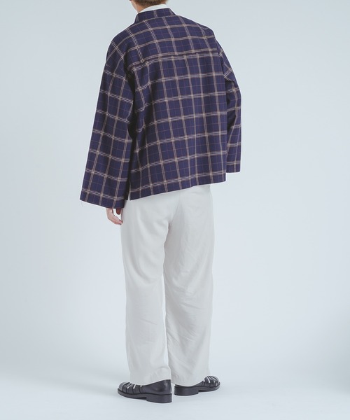 epnok(エプノック)の「バンドカラープルオーバーシャツ(シャツ/ブラウス・メンズ・ライトブルー/ベージュ/ネイビー/オリーブ・FREE)」の22枚目の写真