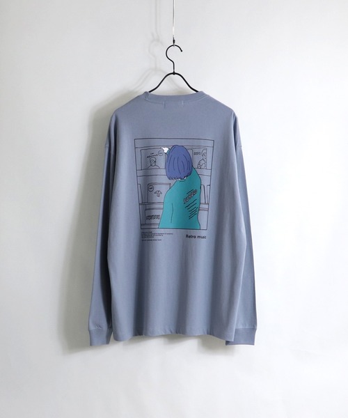 ILL'S(イルズ)の「ILL'S / イルズ バックプリントアートイラストビッグロンT(Tシャツ/カットソー・メンズ・ホワイト/チャコールグレー/ブラック/サックスブルー/ミント/ホワイト系その他・M/L)」の6枚目の写真