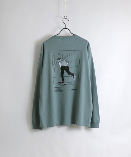 ILL'S(イルズ)の「ILL'S / イルズ バックプリントアートイラストビッグロンT(Tシャツ/カットソー・メンズ・ホワイト/チャコールグレー/ブラック/サックスブルー/ミント/ホワイト系その他・M/L)」の5枚目の写真
