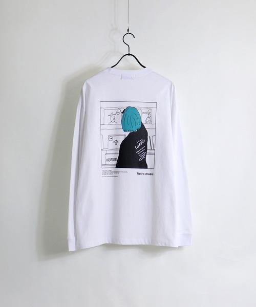 ILL'S(イルズ)の「ILL'S / イルズ バックプリントアートイラストビッグロンT(Tシャツ/カットソー・メンズ・ホワイト/チャコールグレー/ブラック/サックスブルー/ミント/ホワイト系その他・M/L)」の22枚目の写真