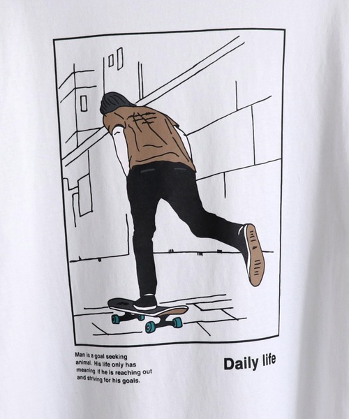 ILL'S(イルズ)の「ILL'S / イルズ バックプリントアートイラストビッグロンT(Tシャツ/カットソー・メンズ・ホワイト/チャコールグレー/ブラック/サックスブルー/ミント/ホワイト系その他・M/L)」の12枚目の写真
