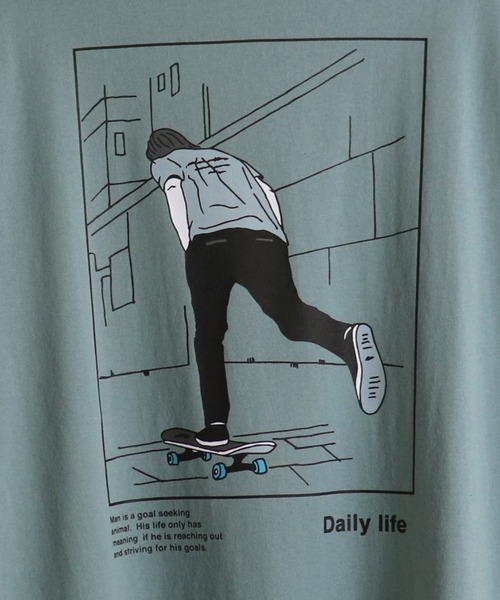 ILL'S(イルズ)の「ILL'S / イルズ バックプリントアートイラストビッグロンT(Tシャツ/カットソー・メンズ・ホワイト/チャコールグレー/ブラック/サックスブルー/ミント/ホワイト系その他・M/L)」の18枚目の写真