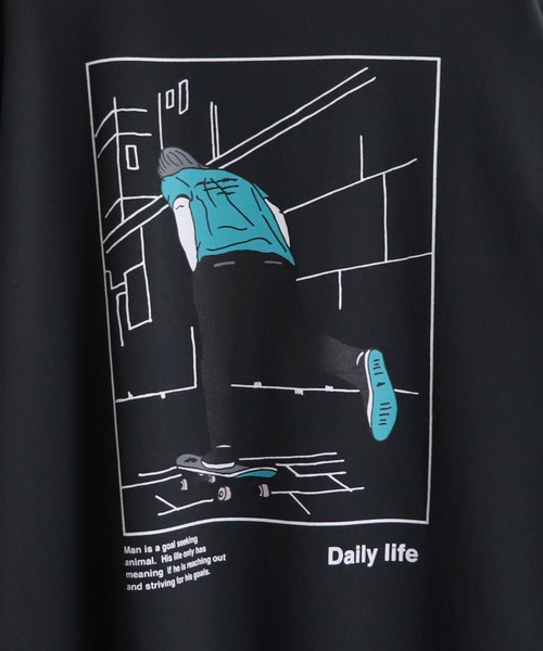 ILL'S(イルズ)の「ILL'S / イルズ バックプリントアートイラストビッグロンT(Tシャツ/カットソー・メンズ・ホワイト/チャコールグレー/ブラック/サックスブルー/ミント/ホワイト系その他・M/L)」の16枚目の写真