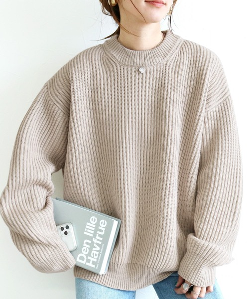 reca（レカ）の「オーバーサイズリブニット（ニット/セーター・レディース・テラコッタ/ライトベージュ/マスタード/ベージュ系その他・FREE）」の3枚目の写真