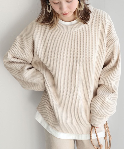 reca（レカ）の「オーバーサイズリブニット（ニット/セーター・レディース・テラコッタ/ライトベージュ/マスタード/ベージュ系その他・FREE）」の5枚目の写真