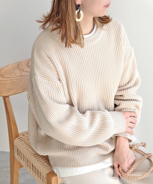reca（レカ）の「オーバーサイズリブニット（ニット/セーター・レディース・テラコッタ/ライトベージュ/マスタード/ベージュ系その他・FREE）」の10枚目の写真
