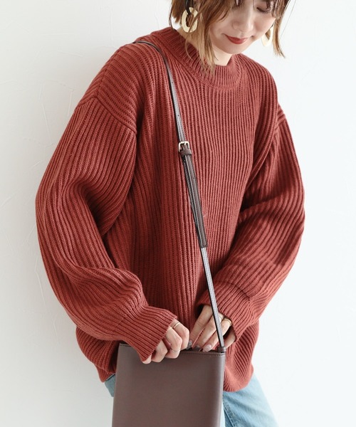 reca（レカ）の「オーバーサイズリブニット（ニット/セーター・レディース・マスタード/ライトベージュ/テラコッタ/ベージュ系その他・FREE）」の21枚目の写真