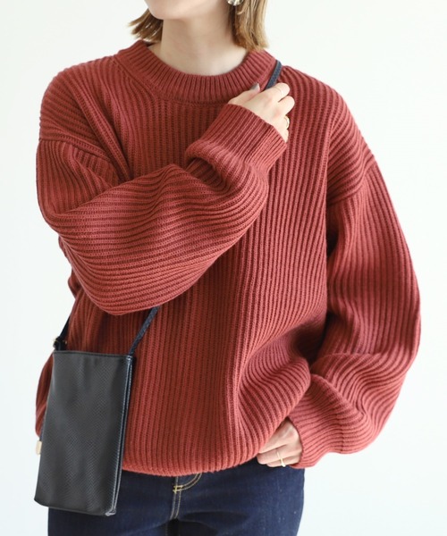 reca（レカ）の「オーバーサイズリブニット（ニット/セーター・レディース・マスタード/ライトベージュ/テラコッタ/ベージュ系その他・FREE）」の17枚目の写真