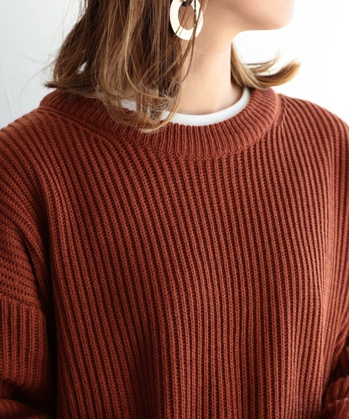 reca（レカ）の「オーバーサイズリブニット（ニット/セーター・レディース・マスタード/ライトベージュ/テラコッタ/ベージュ系その他・FREE）」の10枚目の写真