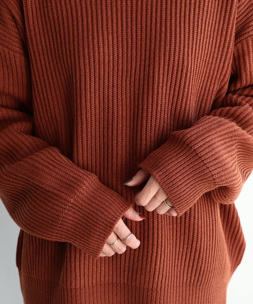 reca（レカ）の「オーバーサイズリブニット（ニット/セーター・レディース・マスタード/ライトベージュ/テラコッタ/ベージュ系その他・FREE）」の11枚目の写真