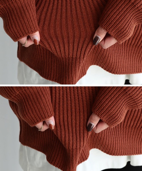 reca（レカ）の「オーバーサイズリブニット（ニット/セーター・レディース・マスタード/ライトベージュ/テラコッタ/ベージュ系その他・FREE）」の13枚目の写真