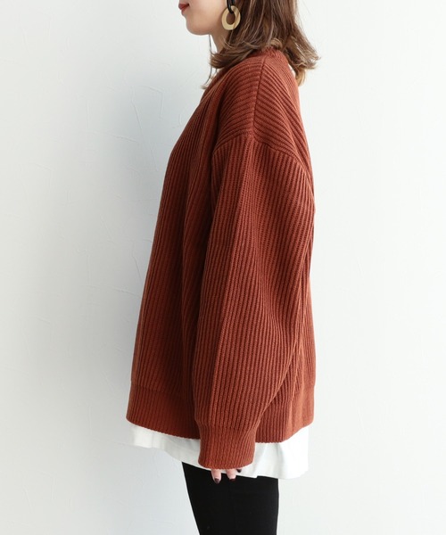 reca（レカ）の「オーバーサイズリブニット（ニット/セーター・レディース・マスタード/ライトベージュ/テラコッタ/ベージュ系その他・FREE）」の6枚目の写真