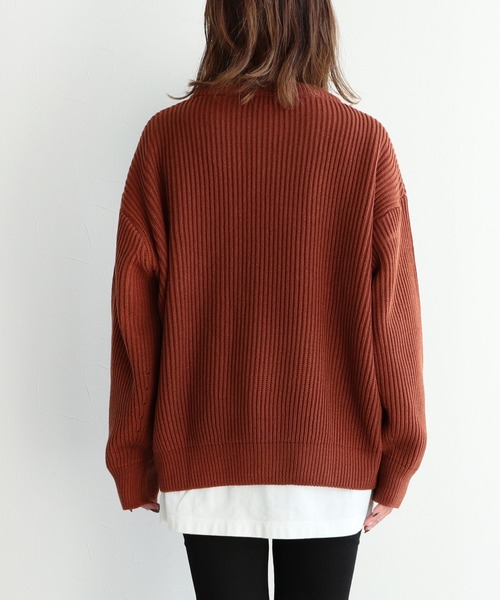 reca（レカ）の「オーバーサイズリブニット（ニット/セーター・レディース・マスタード/ライトベージュ/テラコッタ/ベージュ系その他・FREE）」の7枚目の写真