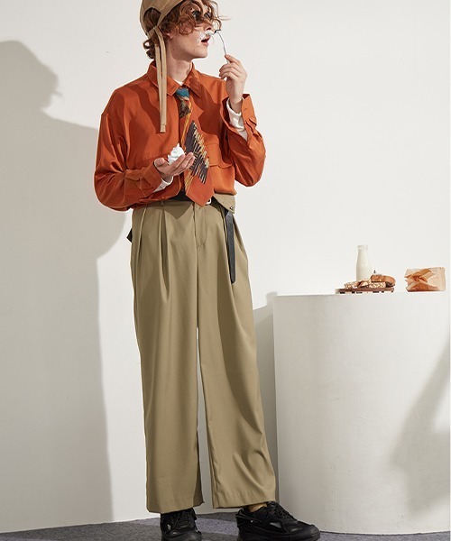 MIXSEVEN（ミックスセブン）の「【インフルエンサー別注カラー販売】3カラータックデザインスラックス　M9Q1618【MIX SEVEN】（スラックス・メンズ・ベージュ/ブラウン/ホワイト・M/S/L/XL）」の7枚目の写真