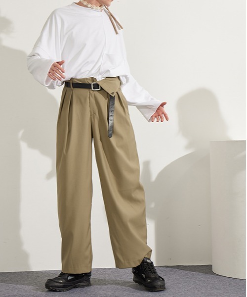 MIXSEVEN（ミックスセブン）の「【インフルエンサー別注カラー販売】3カラータックデザインスラックス　M9Q1618【MIX SEVEN】（スラックス・メンズ・ベージュ/ブラウン/ホワイト・M/S/L/XL）」の11枚目の写真