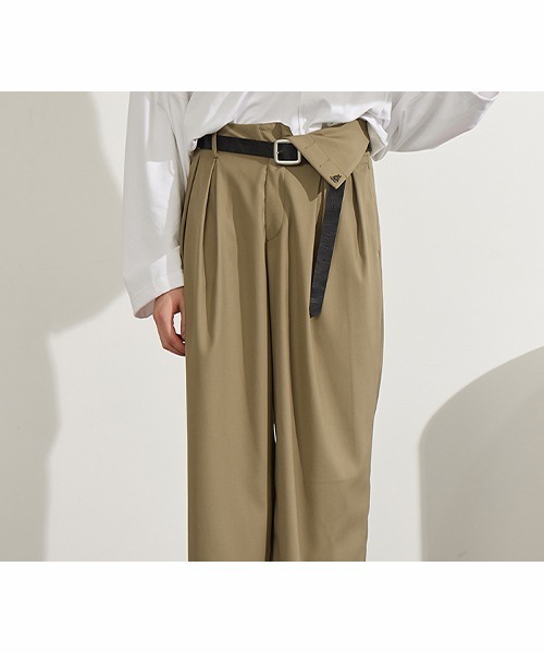 MIXSEVEN（ミックスセブン）の「【インフルエンサー別注カラー販売】3カラータックデザインスラックス　M9Q1618【MIX SEVEN】（スラックス・メンズ・ベージュ/ブラウン/ホワイト・M/S/L/XL）」の12枚目の写真