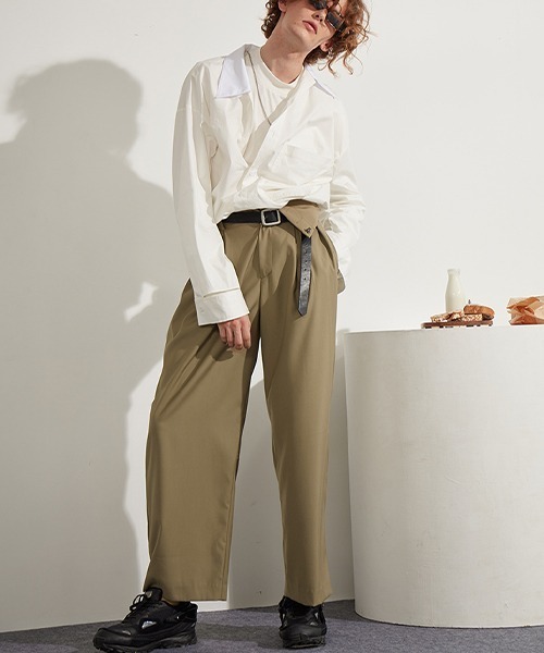 MIXSEVEN（ミックスセブン）の「【インフルエンサー別注カラー販売】3カラータックデザインスラックス　M9Q1618【MIX SEVEN】（スラックス・メンズ・ベージュ/ブラウン/ホワイト・M/S/L/XL）」の15枚目の写真