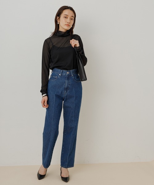 ADAM ET ROPE'(アダムエロペ)の「シアーメローシフォンタートル(Tシャツ/カットソー・レディース・ブラック/ホワイト/ベージュ系その他/ミント/サックスブルー・FREE)」の6枚目の写真