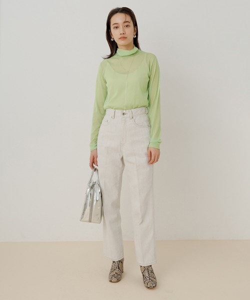 ADAM ET ROPE'(アダムエロペ)の「シアーメローシフォンタートル(Tシャツ/カットソー・レディース・ブラック/ホワイト/ベージュ系その他/ミント/サックスブルー・FREE)」の20枚目の写真